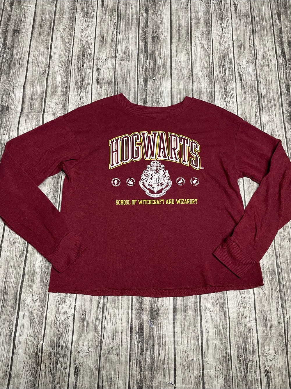 Ladies Small Red Harry Potter Hogwarts Graphic Sweater Great Condition